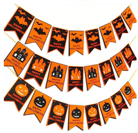 Drapeau triangulaire en tissu non tissé avec cordon de tirage, article décoratif pour les fêtes d'Halloween, les rassemblements, marque Yueming, fabriqué à Tianjin