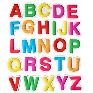 Autocollant en caoutchouc PVC personnalisé avec lettres et chiffres, aimant de réfrigérateur en forme de dessin animé, souvenir alimentaire mignon en forme d'alphabet - Product Image 1