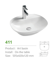Lavabo ovale moderne en céramique blanche pour salle de bain, vasque à poser pour maison et hôtel
