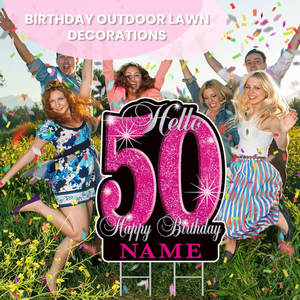 Decorazioni Personalizzate per Feste di Compleanno da 13 a 90 Anni, Insegna da <span class=keywords><strong>Giardino</strong></span> Impermeabile per Esterni - Product Image 5