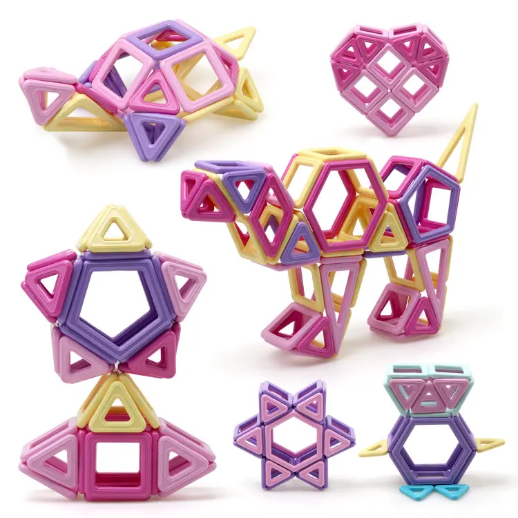 Çocuk manyetik 3D yapı taşları eğitici plastik fayans oyuncak interaktif oyun ve öğrenme için setleri