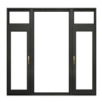 Fenêtre Moderne en Bois et Aluminium à Ouverture Intérieure, Triple Vitrage Isolant, Acoustique et Thermiquement Isolée pour Projets Hôteliers