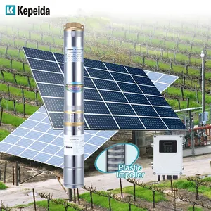 Impulsor de plástico de 4 pulgadas y 24v, sistema de bomba de agua Solar de acero inoxidable, sumergible de pozo profundo de CC para riego
