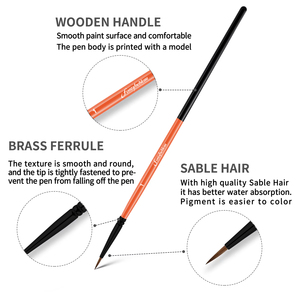 Ensemble de pinceaux pour peinture à l'huile acrylique, 30 pièces, professionnels, en Sable de Kolinsky, pour artiste miniature - Product Image 4