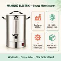 Distributeur d'eau chaude commercial en acier inoxydable 35L 2500W à commande mécanique