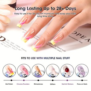 Gel UV transparent pour ongles 15g, sans essuyage, design 3D multifonctionnel, pour fournitures professionnelles de nail art - Product Image 2