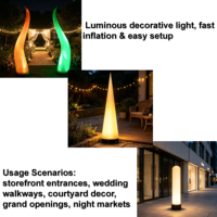Colonne lumineuse LED gonflable personnalisée en tissu Oxford avec souffleur pour la décoration de mariages, de fêtes et d'événements commerciaux