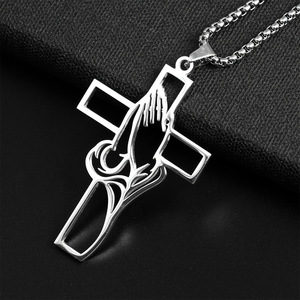 Collar de Cruz de Acero Inoxidable para Hombre, Joyería de Acero de Titanio, <span class=keywords><strong>Nueva</strong></span> Joyería, Oración Religiosa, Creyentes, <span class=keywords><strong>Fe</strong></span> Cristiana - Product Image 3