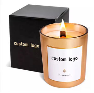 Vela de Cera de Soja con Logotipo Personalizado en Frasco de Vidrio Negro, Velas Aromáticas Hechas a Mano de Lujo para Decoración del Hogar, Días Festivos y Celebraciones - Product Image 4
