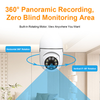 Caméra de sécurité domestique sans fil Wifi Whatnot, vision nocturne HD, mini caméra de surveillance CCTV, caméra d'ampoule E27 à 360 degrés
