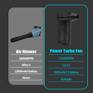 폭력적인 블로잉 터보 팬 전문 휴대용 송풍기 21700 2*4000mAh 배터리 52 m/s 풍속 및 ABS 쉘 과열 보호 - Product Image 2