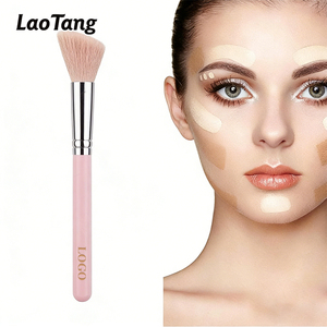 Set di Pennelli Cosmetici di Lusso Rosa 14 Pezzi con Setole Naturali e Sintetiche Morbide, Logo Personalizzato, Set Completo per Viso e Occhi - Product Image 1