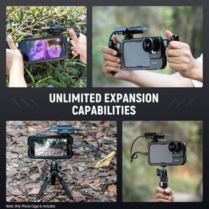 Adaptateur de filtre 67 mm pour cage de téléphone portable, rig vidéo avec plaque arrière pour objectif 17 mm, cage vidéo <span class=keywords><strong>Neewer</strong></span> 15 Pro pour téléphone avec doubles poignées - Product Image 6