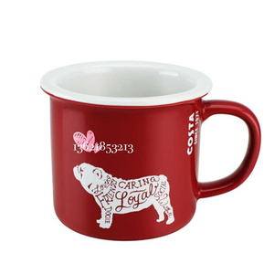 Taza de Leche de Gres Mágica al por Mayor, Taza de Cerámica Esmaltada en Rojo para Té y Café - Product Image 5