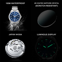 2024 nouvelles montres pour hommes CADISEN 8227 hommes montre-bracelet mécanique montre automatique pour hommes NH35A étanche cadeau horloge Reloj Hombre
