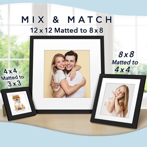 Customized Eco-Friendly Mdf <b>Photo</b> <b>Frame</b> <b>Square</b> Retro Desktop Wooden Style Wall Mounted 6/7/8/10/12 Inch Sizes For Rural - Product Image 1