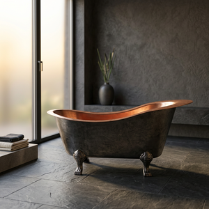 Baignoire de luxe en cuivre antique à pattes - Artisanat indien écologique, durable, pliable et portable - Product Image 3