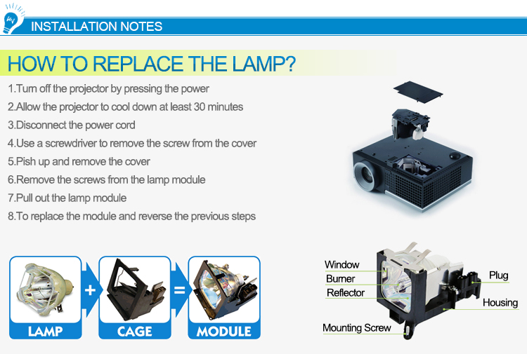 Replacement Projector Lamps for Panasonic PT-DZ6710EL/PT-D6000/PT