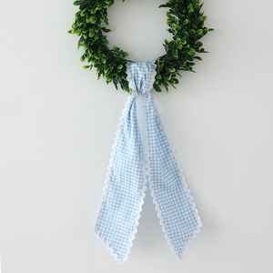 个性化格子圆点丝带棉布复活节装饰蝴蝶结腰带，用于篮子装饰 - Product Image 5