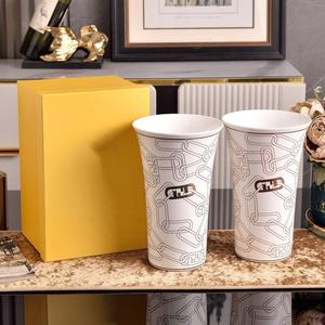 Clip de Papel de Lujo Azul y Rosa, Jarrón de Porcelana China, Decoraciones Florales para la Entrada y la Sala de Estar - Product Image 3