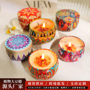 Scented Candles Round Tin Box Aromatherapy Gift <b>Set</b> Dried Flower Petals Lavender <b>Essential</b> <b>Oil</b> Diffuser Bedroom Use - Product Image 4