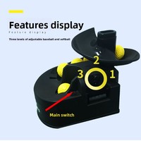 Machine de lancer automatique de baseball KSE KSE-145 en plastique noir pour entraînement en extérieur, adaptée aux balles souples et dures