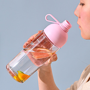 Minimalist Clear PC Water <b>Bottle</b> PP Screw Lid With Portable Carry Loop Lightweight Leakproof Travel Drinking Cup Custom Logo - Product Image 4