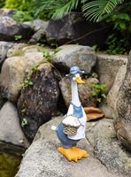 Statues de canards en résine de style campagnard américain, colorées et originales, à prix d'usine, ornement animal, alimentées à l'énergie solaire, étanches, pour jardin extérieur