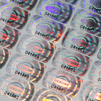 Étiquettes holographiques de sécurité personnalisées avec impression de logo, numéro de série réfléchissant au laser, code QR holographique adhésif