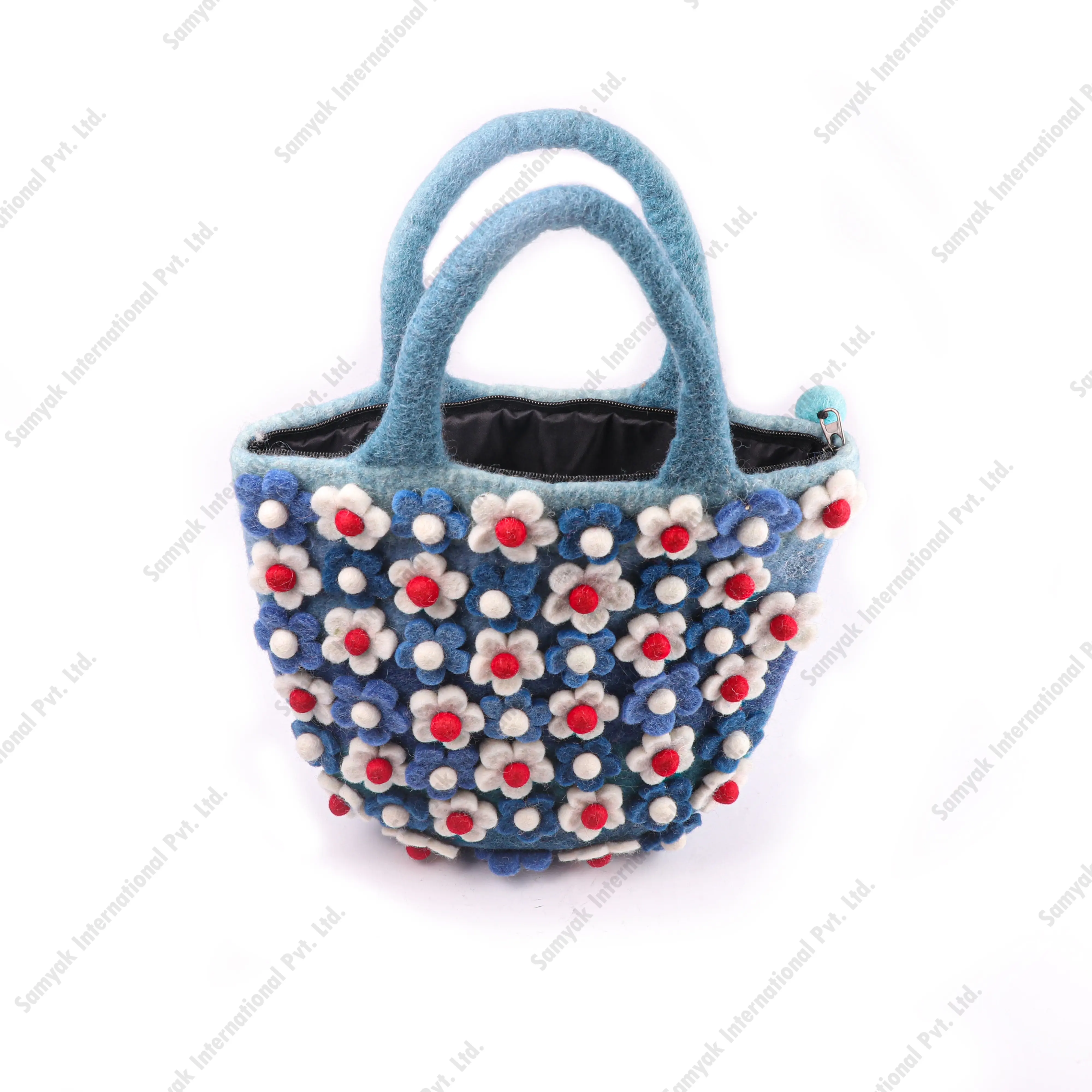 Tas jinjing wol mewah untuk festival buatan tangan terlaris dengan tas motif bunga