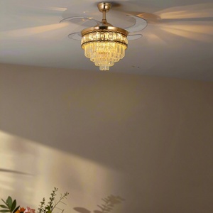 <span class=keywords><strong>Ventilador</strong></span> de <span class=keywords><strong>Techo</strong></span> de Cristal con Luz para Salón de Belleza, <span class=keywords><strong>Ventilador</strong></span> de Araña LED con Control Remoto, Decoración Relajante - Product Image 4