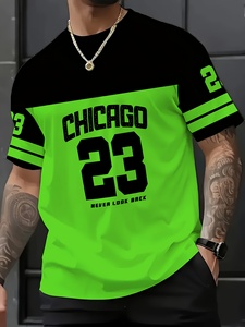 T-<span class=keywords><strong>shirt</strong></span> court pour <span class=keywords><strong>homme</strong></span> avec impression numérique 3D, design de maillot de football numéro 23 et 33, <span class=keywords><strong>rose</strong></span> et noir, streetwear, <span class=keywords><strong>tee</strong></span>-<span class=keywords><strong>shirt</strong></span> de sport, logo emblématique, respirant - Product Image 5