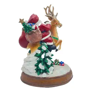 Scultura decorativa renna di Babbo Natale in resina personalizzabile