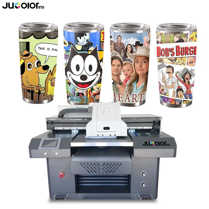 Jucolor Hot Sale A2 Uv Flatbed Printer Voor Metalen Glas Hout Keramische Telefoon Case Multi-Functionele Uv Led Printer