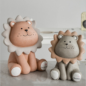 Salvadanaio a Forma di Leone Cartone Animato, Contenitore per Monete in Plastica per Bambini, per Viaggi e Uso Domestico - Product Image 3