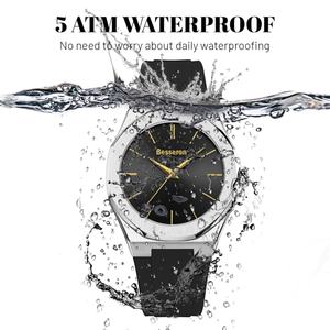 Relojes Personalizados para Hombre, Reloj de Pulsera con Función de Fecha, Relojes de Cuarzo con Correa de Goma, Movimiento Japonés 2115 - Product Image 4