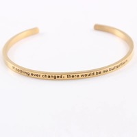 Bracelet personnalisé en or 4 mm avec gravure inspirante, bracelet personnalisé gravé sur mesure, motif, symbole, texte en n'importe quelle langue, intérieur/extérieur, double face
