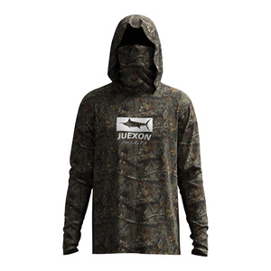 Sweat à capuche de chasse et de pêche pour <span class=keywords><strong>homme</strong></span> Dark Mossy Oak Camo - Couverture intégrale du visage UPF 50+ Imperméable Coupe-vent Respirant 100% polyester - Product Image 4