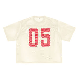 Camiseta Deportiva Personalizable de Malla con Corte Holgado para Hombre, Manga Corta, Informal, con Estampado de Cuadrícula Poligonal - Product Image 1