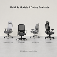 Chaise de bureau ergonomique moderne réglable en maille avec soutien lombaire, dossier haut pivotant, certifiée FS-C, livraison rapide