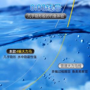 สายเบ็ดถักไดนีม่าแบบละเอียดพิเศษ 0.03 มม. สายตกปลาความแข็งแรงสูง ดีไซน์ลายพรางน้ำ ลดแรงกระแทก - Product Image 1