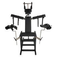 Chaise multifonctionnelle BDSM, mobilier et outil auxiliaire, avec menottes de retenue et barre d'écartement des jambes, chaise de bondage