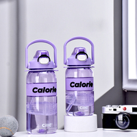 2025 Tendance Grande Capacité 500ml Bouteille En Plastique Paille Sûr Durable Minéral Gourde D'eau Pour Enfant Ports pour Adultes Enfants