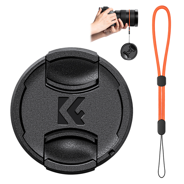 K&F Concept Compatible with Nikon, Canon, Sony, Fujifilm Camera Lenses, 37-95mm 4-in-1 Center Pinch Camera Lens Cap Cover