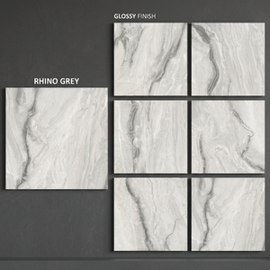 Vistaar Light Grey Concrete Look 800x800mm Polished Glazed Porcelain Floor Tiles Modern Interior Design - Product Image 4