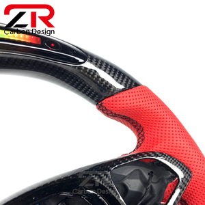 Volant de voiture en cuir et fibre de carbone style sport pour <span class=keywords><strong>Mercedes</strong></span> Benz A C CLA GLC GLS <span class=keywords><strong>SL</strong></span> W205 2015-2019 - Product Image 2