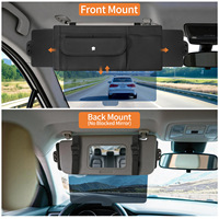Pare-soleil de voiture de luxe télescopique avec lentille anti-éblouissement, protection UV, porte-cartes et panneau d'ombrage réglable en matériau Cortex