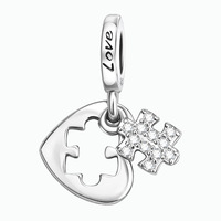 Accessoires de bijoux DIY en forme de cœur infini plaqué argent tungstène, perles et pendentifs, best-sellers transfrontaliers pour l'Europe et l'Amérique