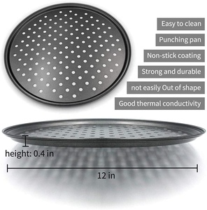 Teglie per <span class=keywords><strong>Pizza</strong></span> Perforate in Acciaio al Carbonio, Non Tossiche, Antiaderenti ed Ecologiche, per Cottura Domestica - Product Image 3