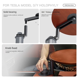 โต๊ะไม้แขวนสำหรับรถยนต์ <span class=keywords><strong>Tesla</strong></span> Huanxin รุ่น Model3/Y/YL สีวอลนัท ผลิตในประเทศจีน สำหรับอุปกรณ์ตั้งแคมป์ในรถยนต์ - Product Image 3
